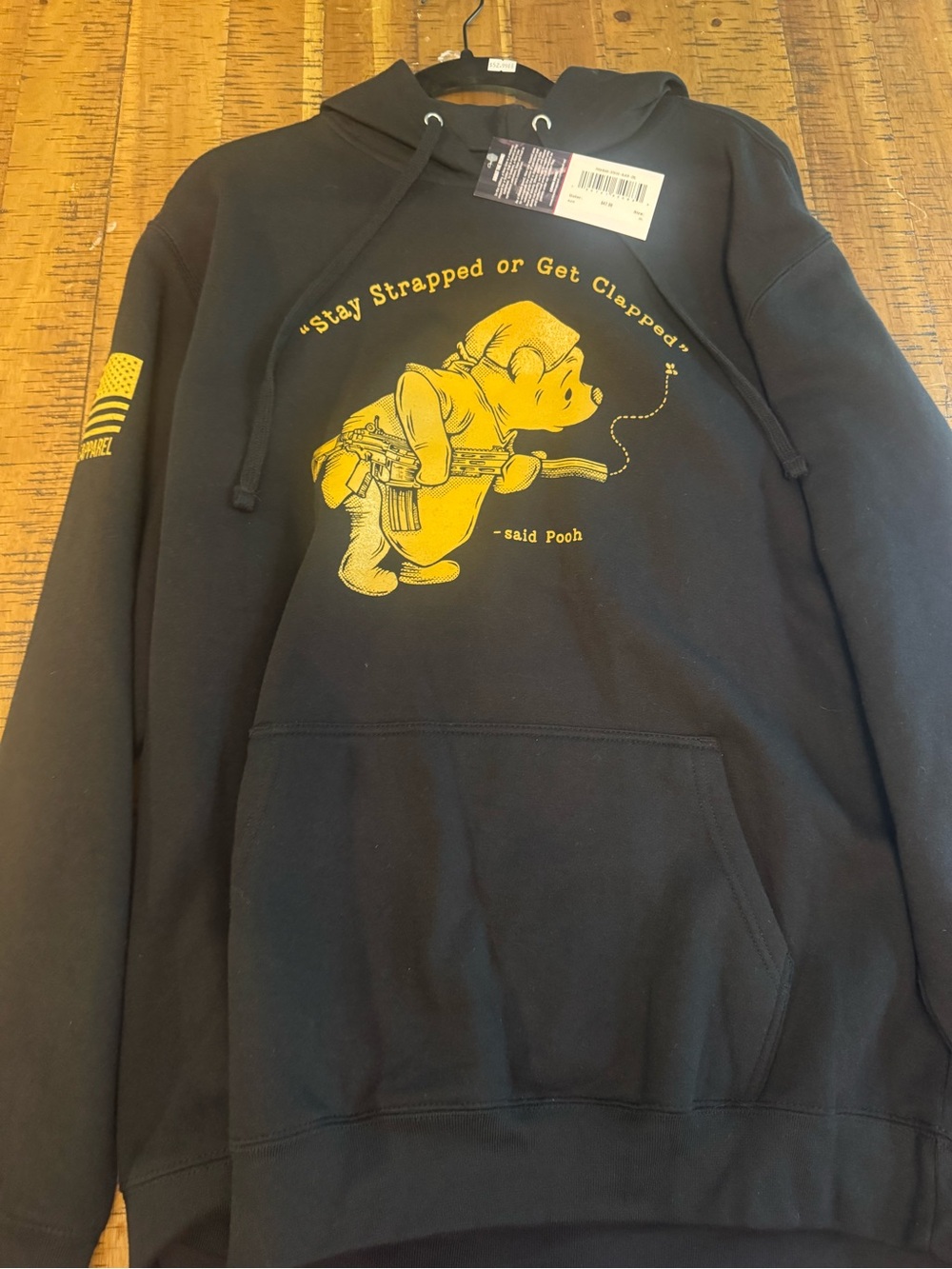 Nine Line 2xl Stay Strapped or Get Clapped Pooh Bear  Hoodie